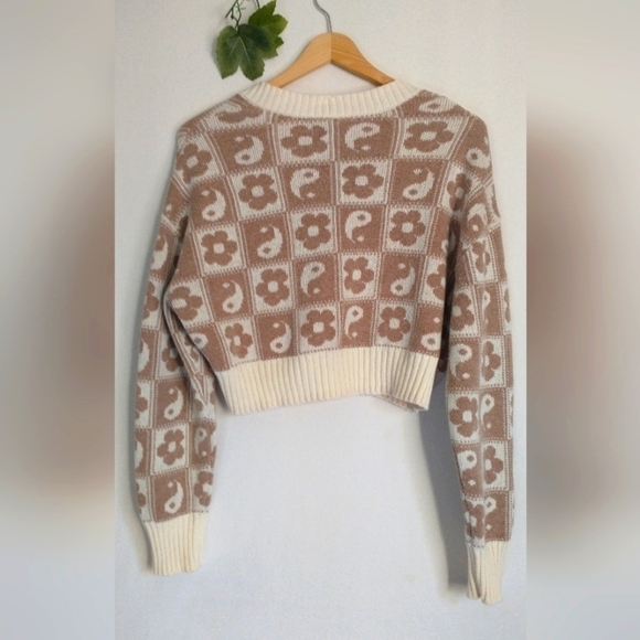 American Eagle Outfitters Crop Sweater Retro Vintage 90"s Cottagecore Grunge XS - Picture 5 of 5